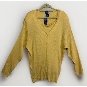 Vintage Venezia Jeans Plus Size 26/28 Yellow Rib Knit Twin Set Deadstock NWT